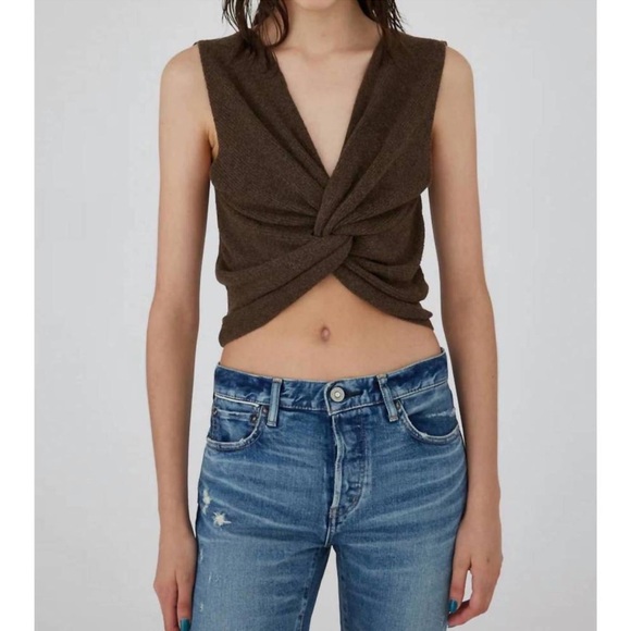 Moussy Vintage Knit Tank in Navy - Picture 6 of 7